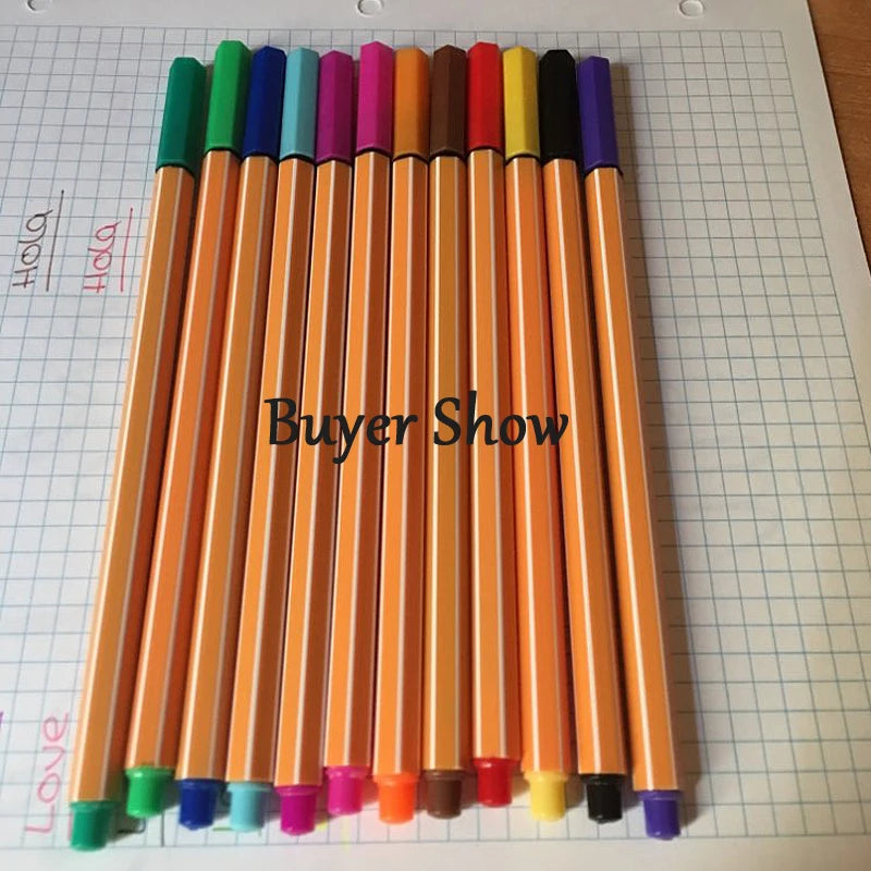 12 Colors Fineliner Set Drawing Pen 0.4mm Liner Pens Sketch Lettering Markers