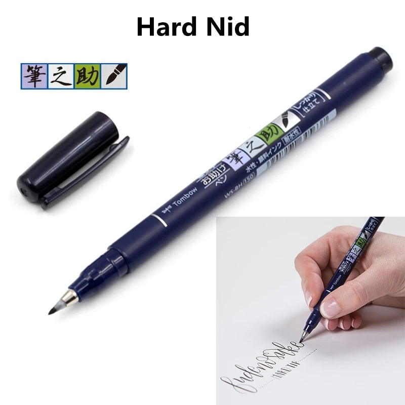 Fudenosuke Soft Brush Pen and Hard Tip Art Marker Black Ink for Calligraphy Practice Drawings Sketch Lettering Pens
