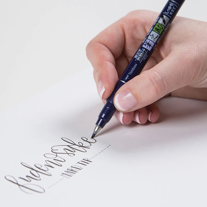 Fudenosuke Soft Brush Pen and Hard Tip Art Marker Black Ink for Calligraphy Practice Drawings Sketch Lettering Pens