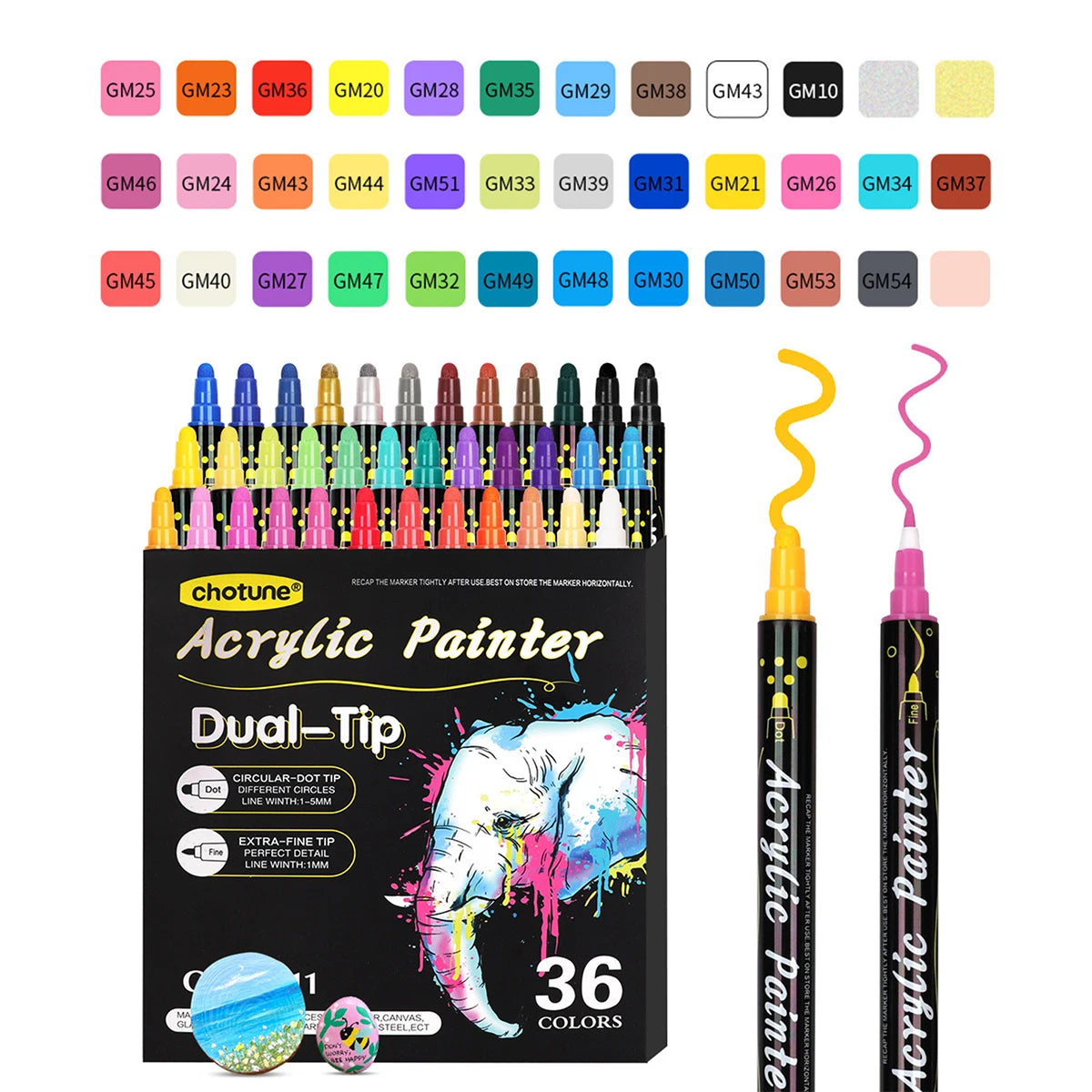 12-36 Colors Double Head Acrylic Markers