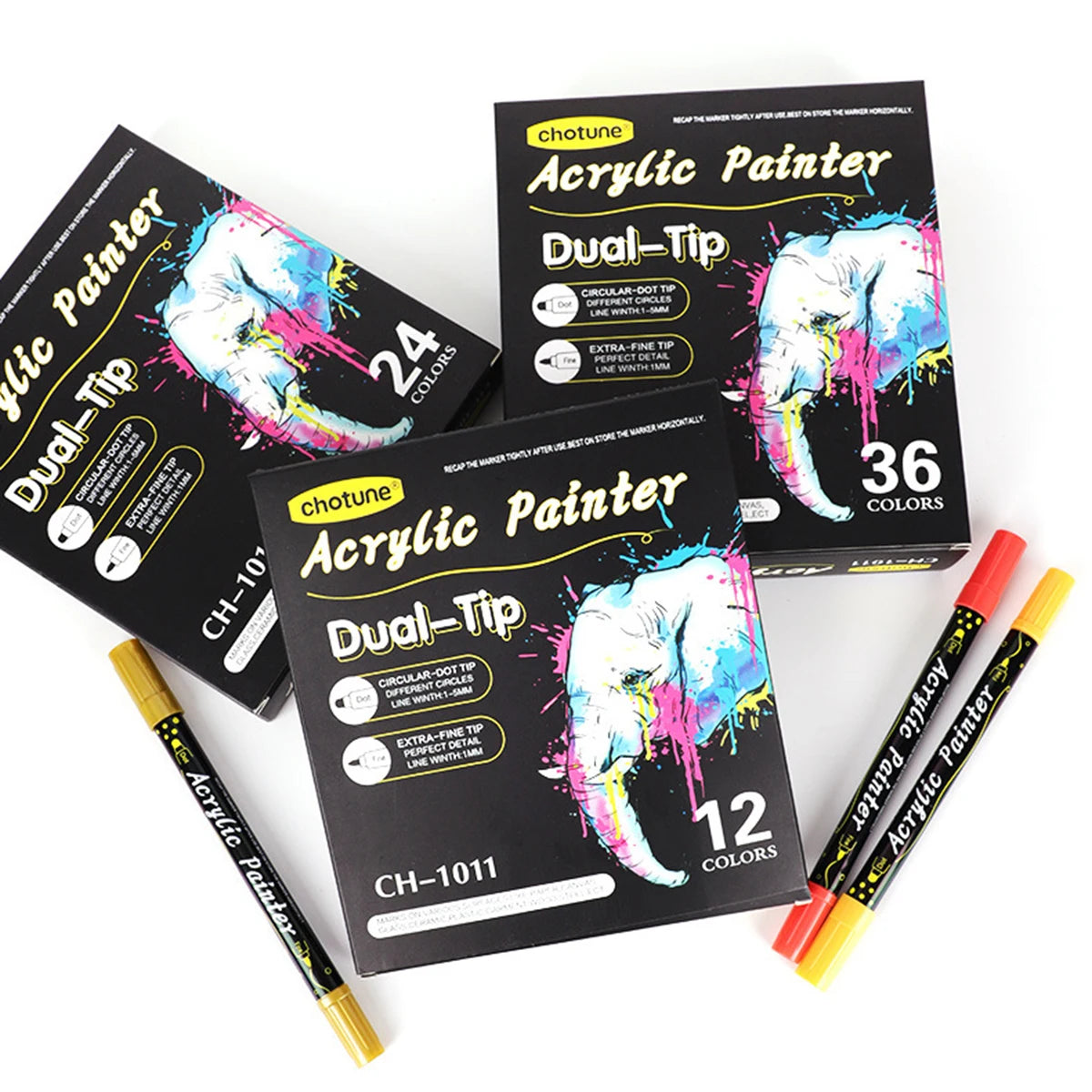 12-36 Colors Double Head Acrylic Markers