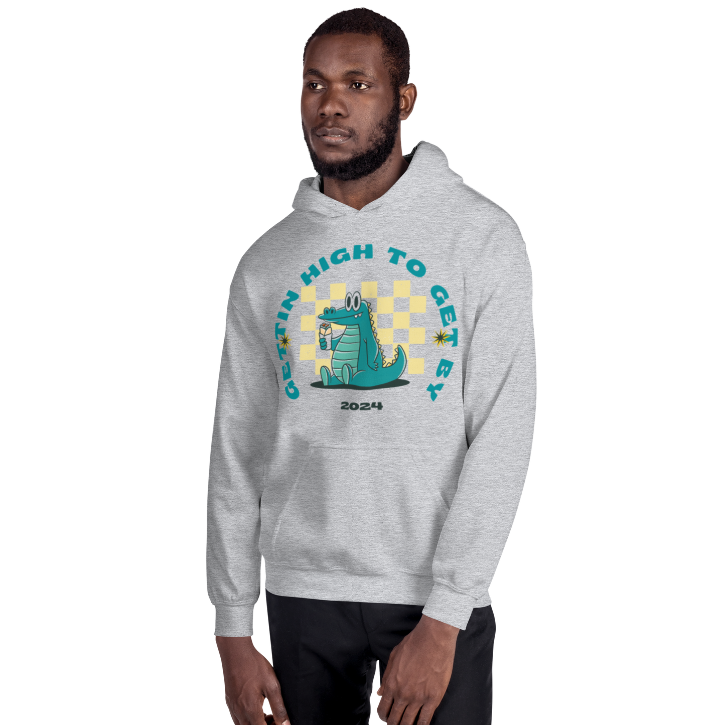 Gettin High To Get By Unisex Hoodie Premium Lounge Wear Apparel
