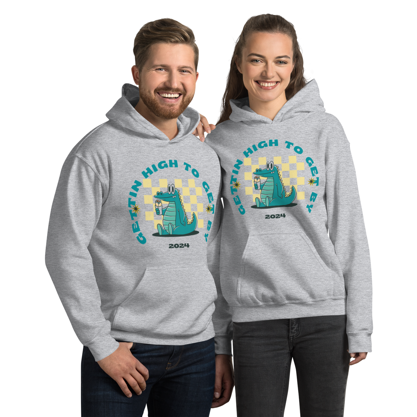 Gettin High To Get By Unisex Hoodie Premium Lounge Wear Apparel