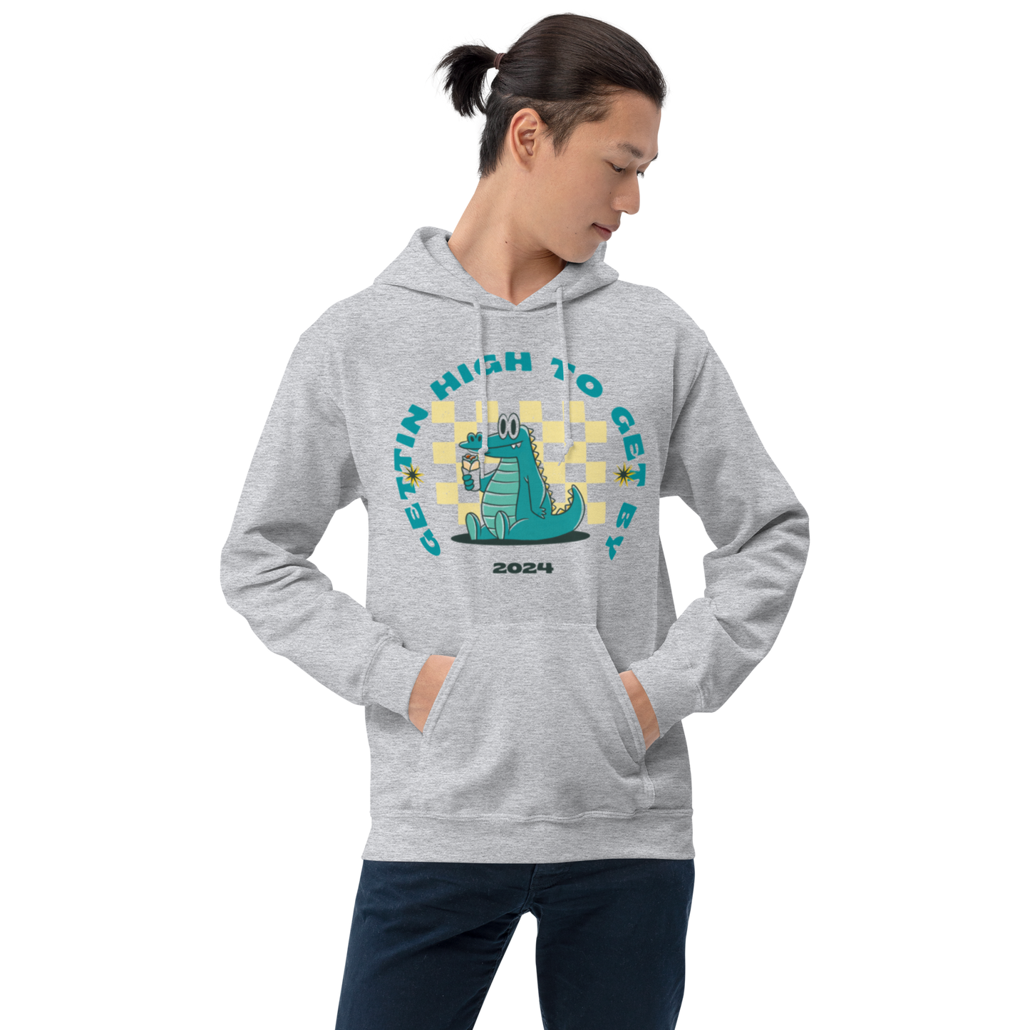 Gettin High To Get By Unisex Hoodie Premium Lounge Wear Apparel