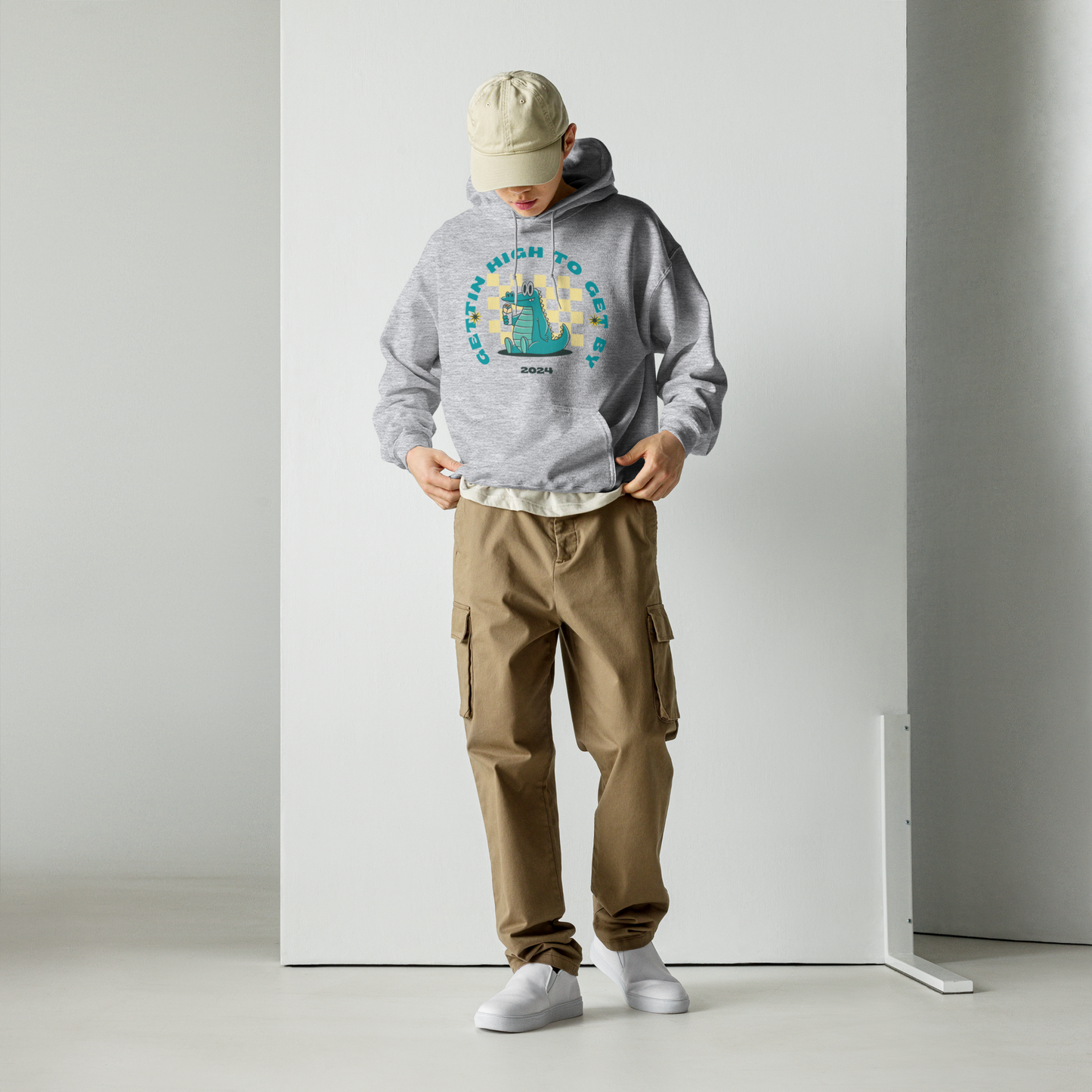 Gettin High To Get By Unisex Hoodie Premium Lounge Wear Apparel