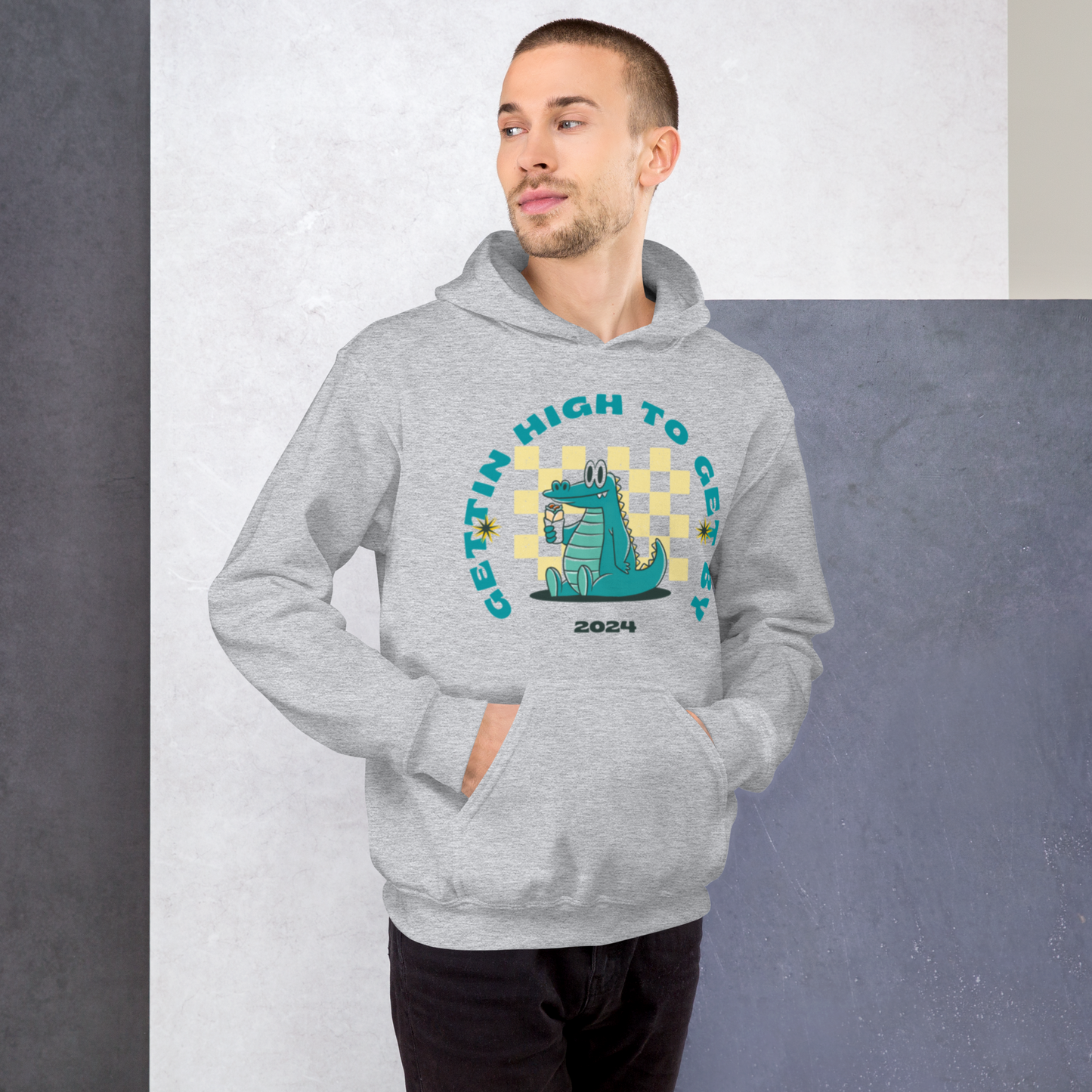 Gettin High To Get By Unisex Hoodie Premium Lounge Wear Apparel