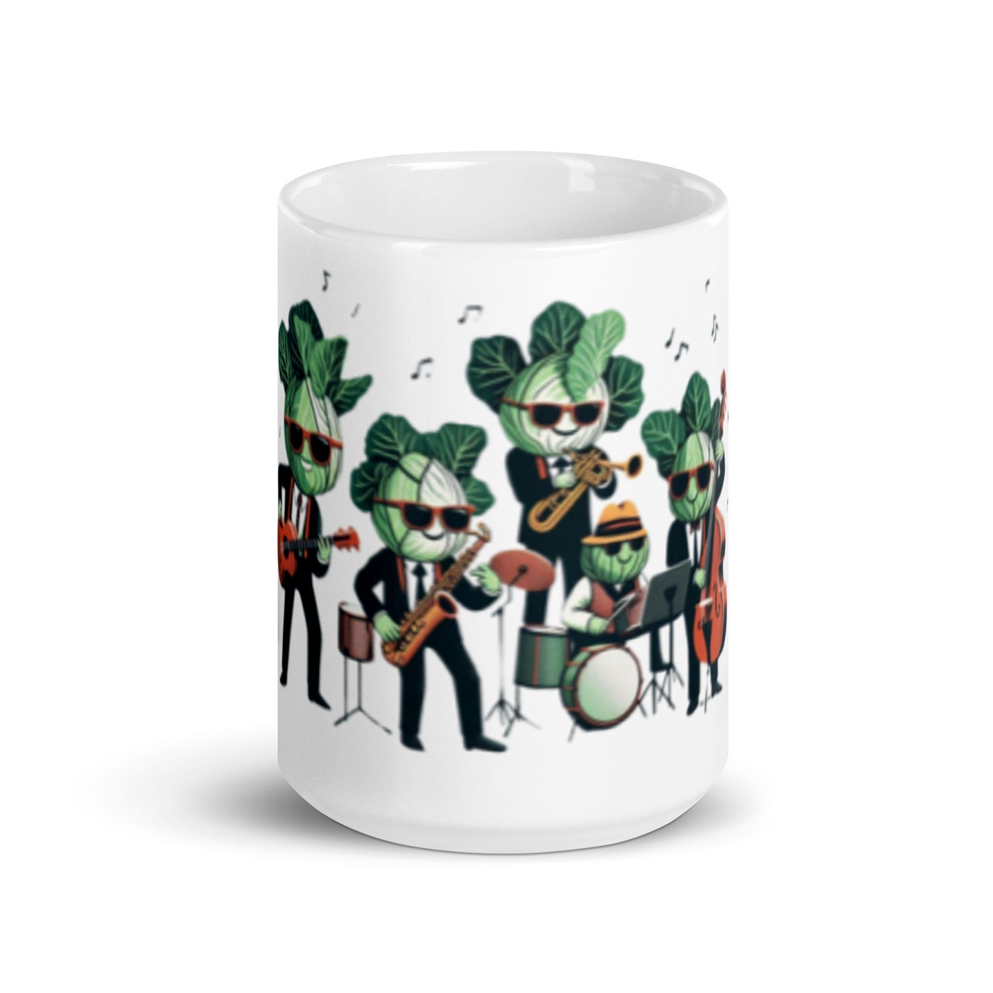 Jazz Cabbage White Glossy Mug