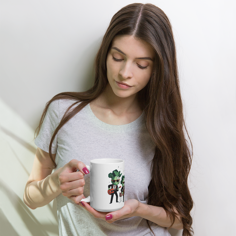 Jazz Cabbage White Glossy Mug