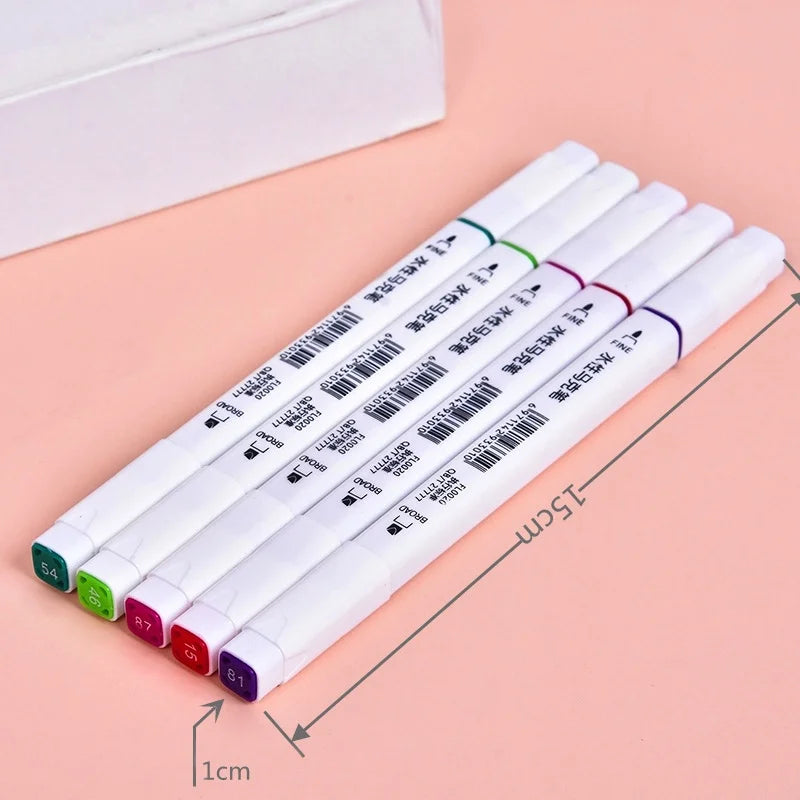 12/18/24/36/48 Highlighter Color Pen Double-Headed Color Marker Art Marker Set Art Stationery School Office Supplies