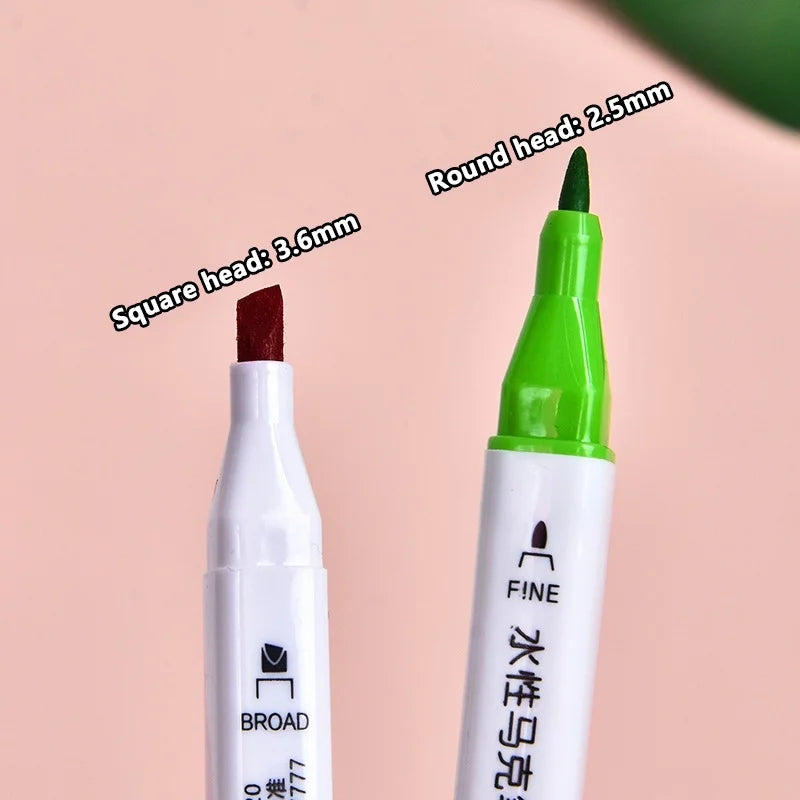 12/18/24/36/48 Highlighter Color Pen Double-Headed Color Marker Art Marker Set Art Stationery School Office Supplies